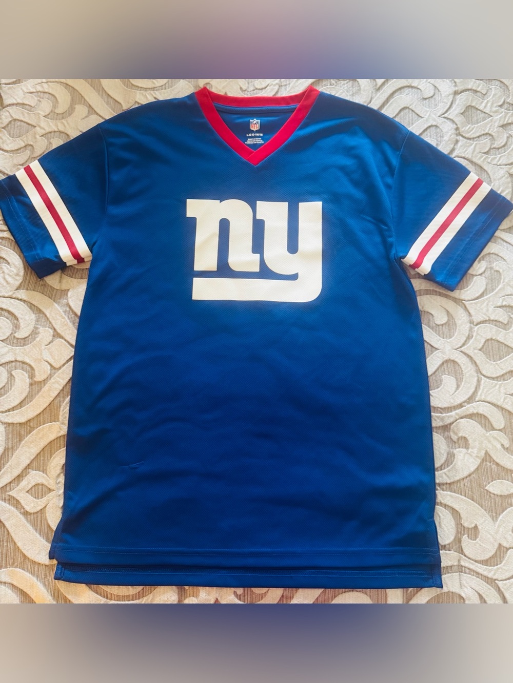 NFL Blue NY Giants Jersey with White Lettering & Red accents (Youth L, 14-16)